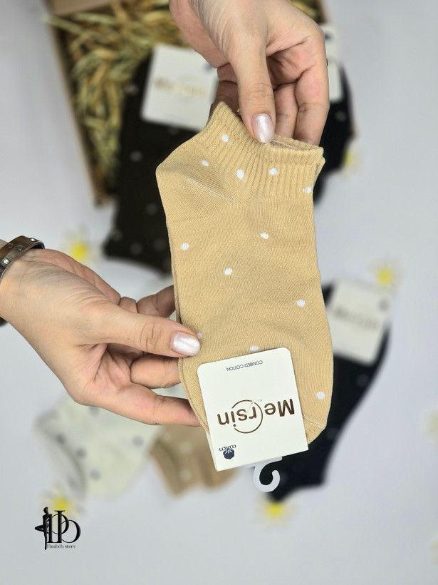 جوراب مچی زنانه و دخترانه طرح خال خالی کد J106