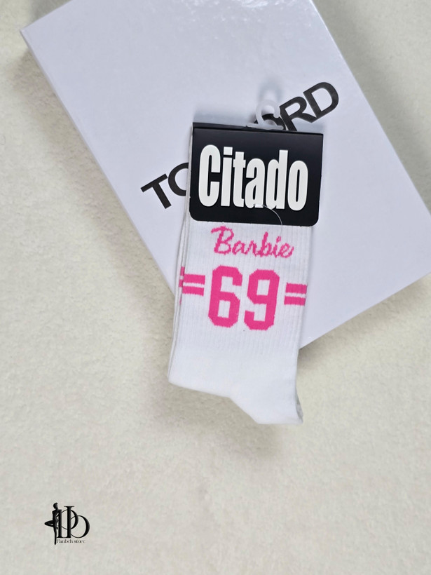 جوراب ساق بلند طرح 69 باربی کد J116