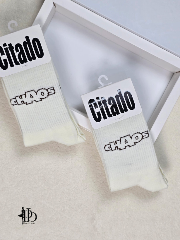 جوراب ساق بلند طرح CHAOS کد J118