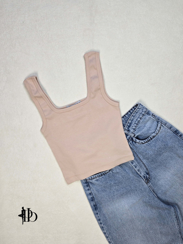تاپ یقه خشتی کبریتی برند ZARA